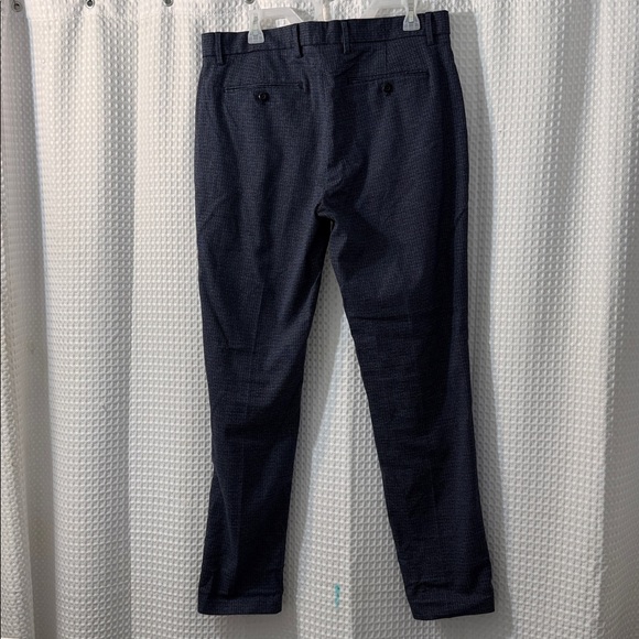Banana Republic Slim Tapered Blue  Plaid Men’s Pants Size 34/32 - Picture 5 of 9
